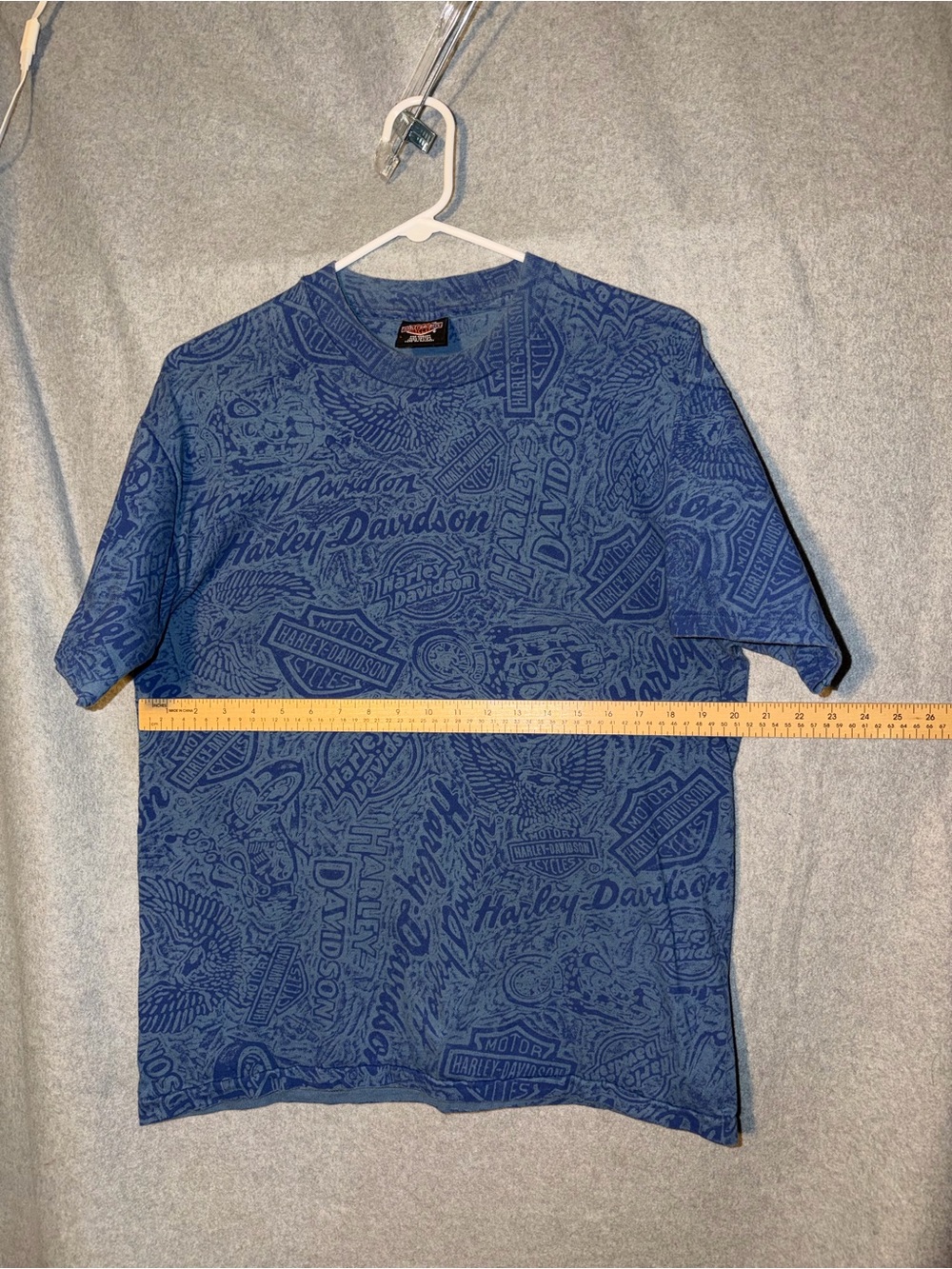 Harley-Davidson Blue Allover Logo Short Sleeve Tee - Picture 5 of 8